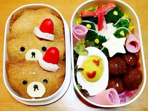 クリスマスのキャラ弁！ブロッコリーで簡単リース